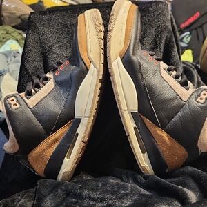 2021 Air Jordans (Dersert Elephant) Men's Black and Brown High-Top Sneakers